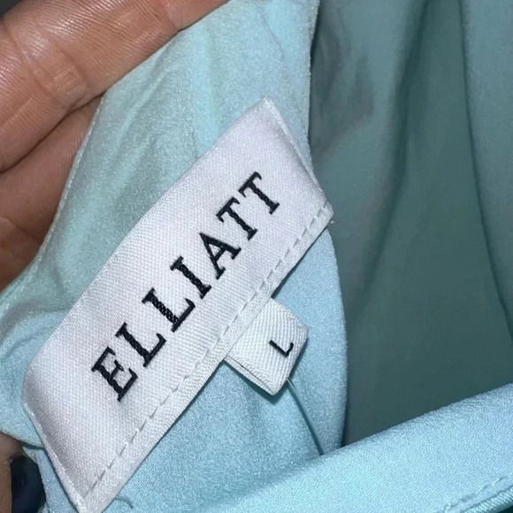 ELLIATT Revolve Camo Mini Dress Seafoam High Neck Asymmetrical size Large​ - Picture 5 of 5